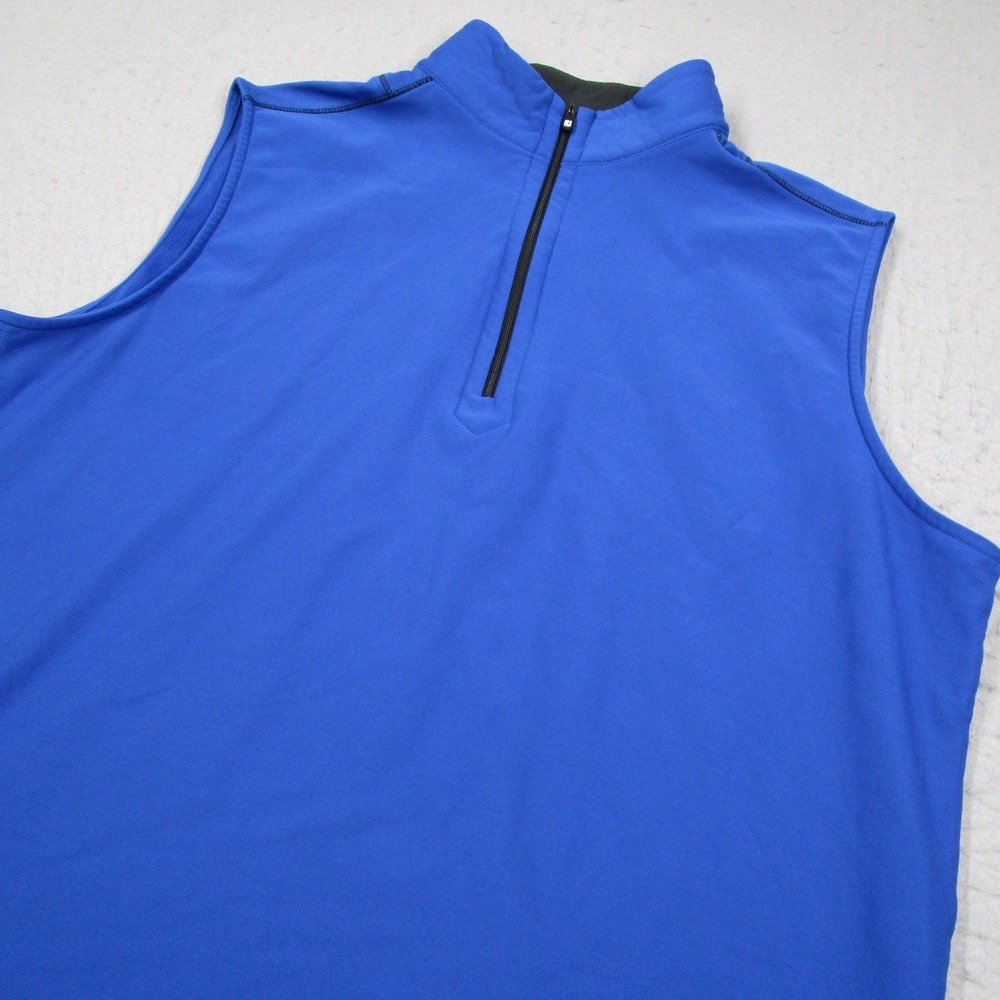 FootJoy Mens Golf Vest Quarter Zip Royal Blue Performance Sleeveless Size Medium - Picture 2 of 9